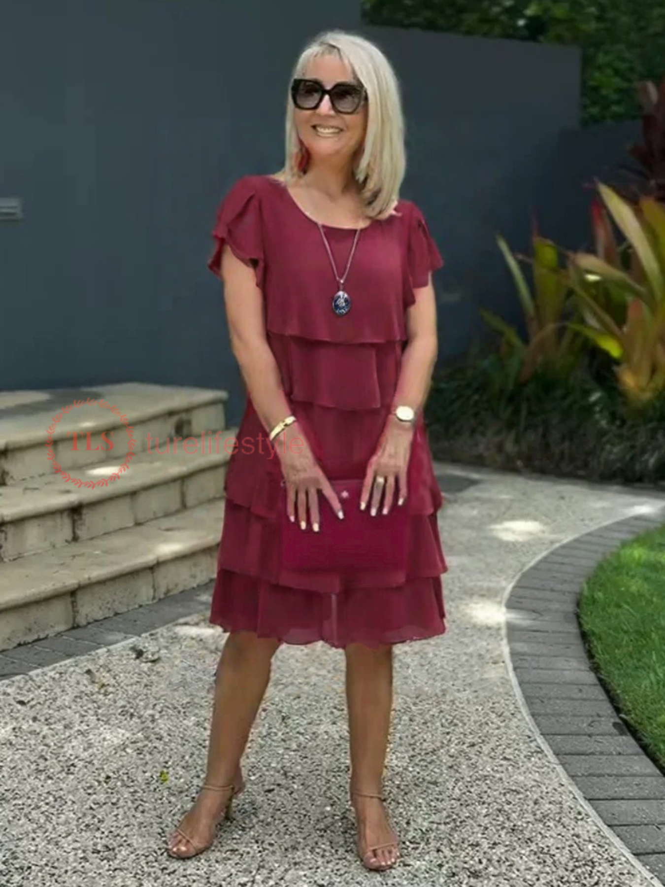 Luźna sukienka z szyfonu