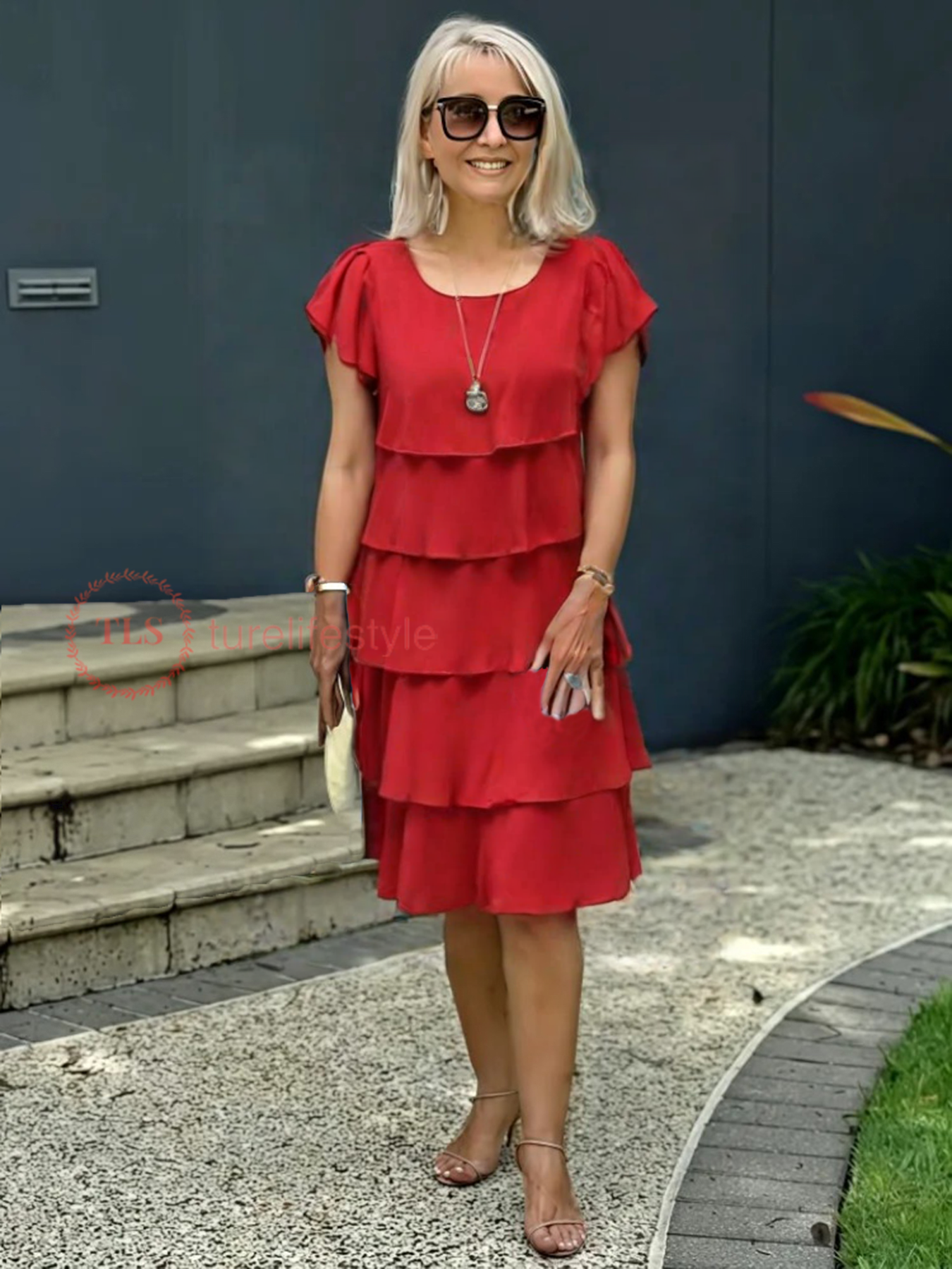 Luźna sukienka z szyfonu